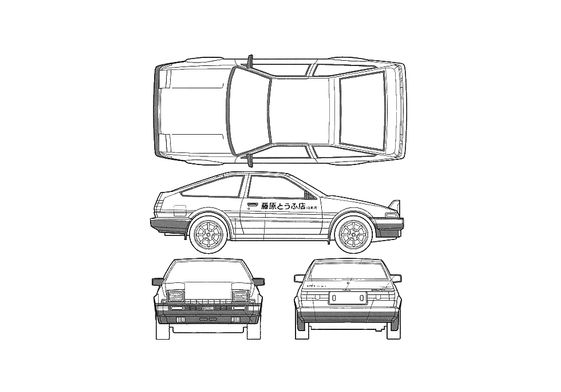 Toyota ae86 чертеж